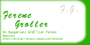 ferenc groller business card